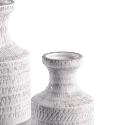Grey and White Ceramic Vases - Set of 2 - M&W - 5