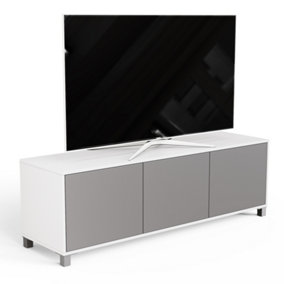 Grey and white SMART TV cabinet with intelligent eye and Alexa or app operated LED mood lighting