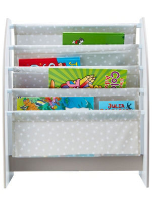 Grey and White Stars Sling Bookcase