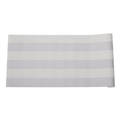 Grey and White Straight Striped  PVC Wallpaper Roll 5m²