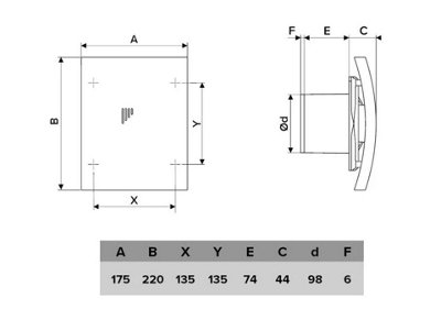 Grey Axial Bathroom Extractor Fan 100mm with Non-Return Valve - 5