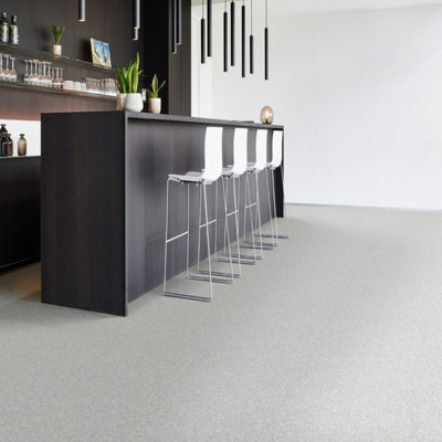 Grey B18217095 Contract Speckled Effect Commercial Vinyl Sheet Flooring For Office Shop-1m(3'3") X 3m(9'9")-3m²