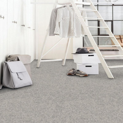 Grey B18217095 Contract Speckled Effect Commercial Vinyl Sheet Flooring For Office Shop-1m(3'3") X 3m(9'9")-3m² - 3