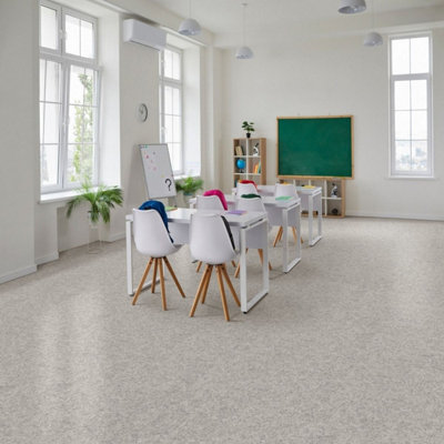 Grey B18217095 Contract Speckled Effect Commercial Vinyl Sheet Flooring For Office Shop-1m(3'3") X 3m(9'9")-3m² - 4