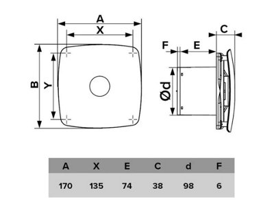 Grey Bathroom Extractor Fan 100mm with Non-Return Valve - 5