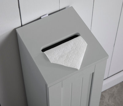 Grey Bathroom Toilet Roll Holder Storage - 5