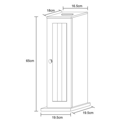 Grey Bathroom Toilet Roll Holder Storage - 8
