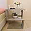 Grey Bedside Tables Night Stand Cabinet Storage Comes With LED Light