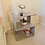 Grey Bedside Tables Night Stand Cabinet Storage Comes With LED Light