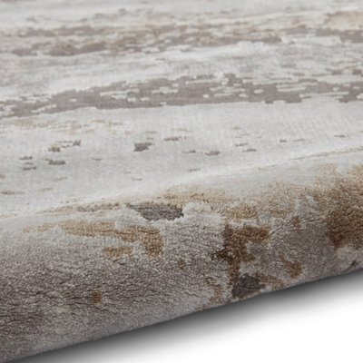Grey Beige Abstract Modern Easy to clean Rug for Dining Room Bed Room ...