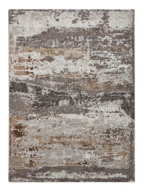 Grey Beige Abstract Modern Easy to clean Rug for Dining Room Bed Room ...