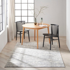 Grey Beige Abstract Modern Jute Backing Rug for Living Room Bedroom and Dining Room-97cm X 152cm