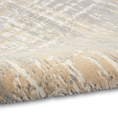 Grey Beige Abstract Modern Living Room Bedroom & Dining Room Rug-160cm ...