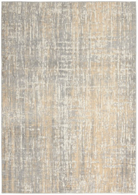 Grey Beige Abstract Modern Living Room Bedroom & Dining Room Rug-160cm ...