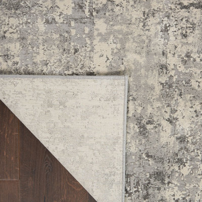 Grey Beige Luxurious Modern Easy to Clean Abstract Rug For Dining Room Bedroom And Living Room-239cm X 239cm - 4