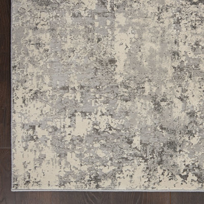 Grey Beige Luxurious Modern Easy to Clean Abstract Rug For Dining Room Bedroom And Living Room-239cm X 239cm - 5