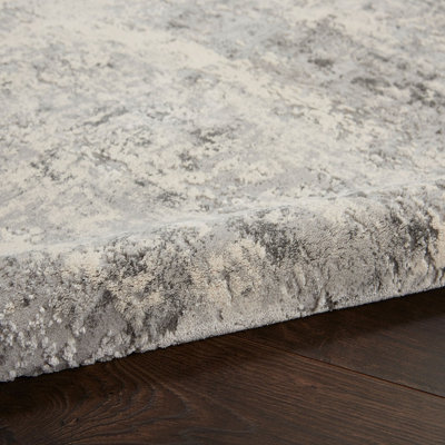 Grey Beige Luxurious Modern Easy to Clean Abstract Rug For Dining Room Bedroom And Living Room-239cm X 239cm - 6