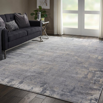 Grey Beige Modern Abstract Luxurious Rug For Dining Room Bedroom & Living Room-160cm (Circle)