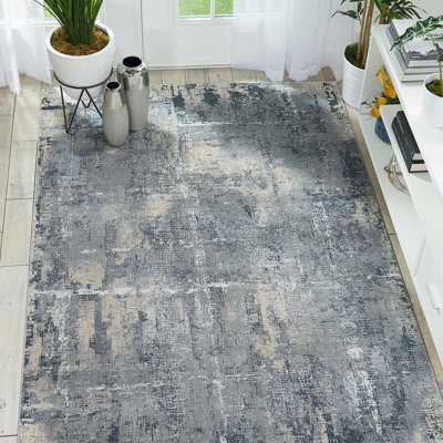 Grey Beige Modern Abstract Luxurious Rug For Dining Room Bedroom & Living Room-160cm X 221cm