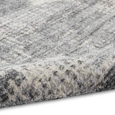 Grey Beige Modern Easy to Clean Abstract Rug For Dining Room Bedroom And Living Room-244cm X 305cm
