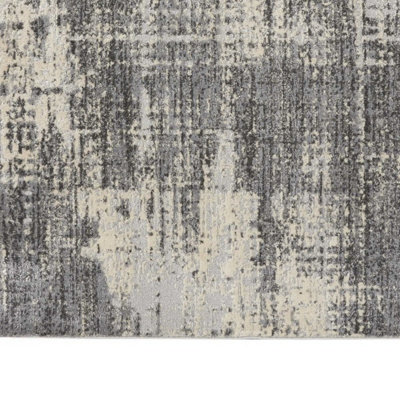 Grey Beige Modern Easy to Clean Abstract Rug For Dining Room Bedroom And Living Room-244cm X 305cm