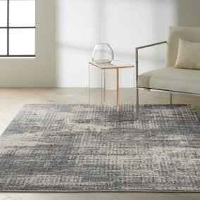 Grey Beige Modern Easy to Clean Abstract Rug For Dining Room Bedroom And Living Room-69 X 221cm (Runner)