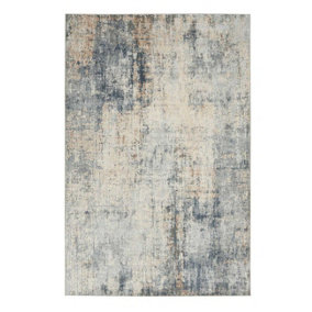 Grey Beige Rug, 10mm Thick Abstract Stain-Resistant Rug, Luxurious Modern Rug for Bedroom, & Dining Room-160cm (Circle)