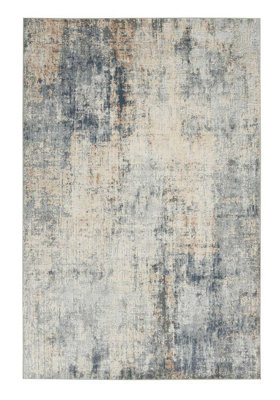 Grey Beige Rug, 10mm Thick Abstract Stain-Resistant Rug, Luxurious Modern Rug for Bedroom, & Dining Room-66cm X 230cm (Runner)