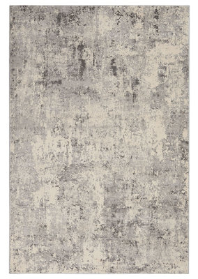 Grey Beige Rug, 10mm Thickness Luxurious Rug, Stain-Resistant Abstract Rug for Living Room, & Dining Room-239cm (Circle)