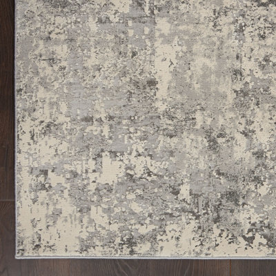 Grey Beige Rug, 10mm Thickness Luxurious Rug, Stain-Resistant Abstract Rug for Living Room, & Dining Room-240cm X 320cm