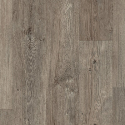 Grey Beige Wood Effect Vinyl Flooring, Anti-Slip Contract Commercial Vinyl Flooring with 3.5mm Thickness-1m(3'3") X 2m(6'6")-2m²