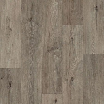 Grey Beige Wood Effect Vinyl Flooring, Anti-Slip Contract Commercial Vinyl Flooring with 3.5mm Thickness-2m(6'6") X 4m(13'1")-8m²