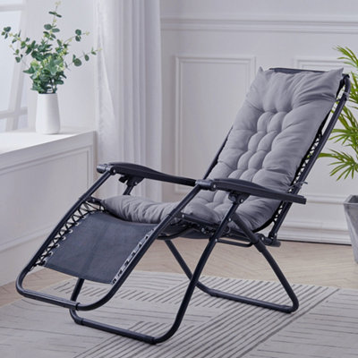 Grey Bench Swing Chair Seat Pad Cushion Indoor Outdoor Padded W 40 cm x L 110 cm