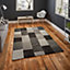Grey/Black Geometric Modern Handmade Rug for Living Room Bedroom and Dining Room-160cm X 220cm
