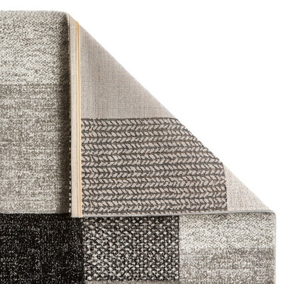 Grey/Black Geometric Modern Handmade Rug for Living Room Bedroom and Dining Room-200cm X 290cm