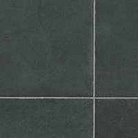 Grey&Black Stone Effect Anti-Slip Vinyl Sheet For DiningRoom LivingRoom Hallways And Kitchen Use-2m X 2m (4m²)