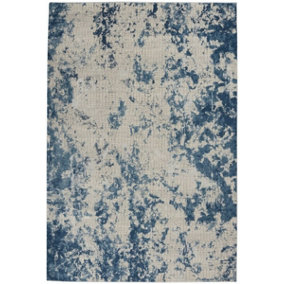 Grey Blue Rug, 10mm Thick Abstract Rug, Stain-Resistant Modern Luxurious Rug for Bedroom, & DiningRoom-120cm X 180cm