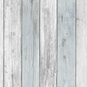 Grey Blue Wood Effect Wallpaper Erismann Paste The Wall Textured Vinyl