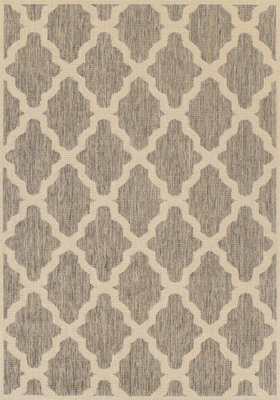 Grey Brown Rug, Easy to Clean Rug, Geometric Modern Rug, Stain-Resistant Rug for LivingRoom, & DiningRoom-60cm X 110cm