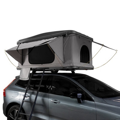 Grey Car Roof Tent Large 2 3 Person Hard Shell Pop Up Shelter