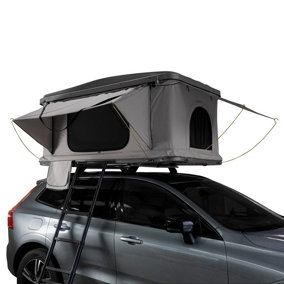 Grey Car Roof Tent Large 2-3 Person Hard Shell Pop Up Shelter