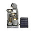 Grey Cascade Solar Powered Resin Water Fountain with LED Light 45 cm