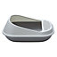 Grey Cat Litter Box Kitten Litter Tray with Rim and Scoop