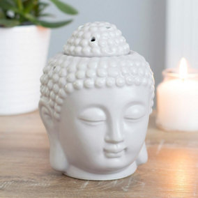 Grey Ceramic Buddha Head Oil Burner