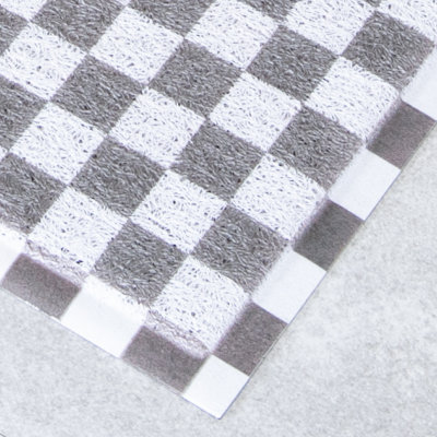 Grey Check Doormat (70 x 40cm)