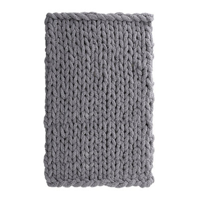 Grey Chenille Blanket Fluffy Blanket for Sofa Bed 180cm(L)