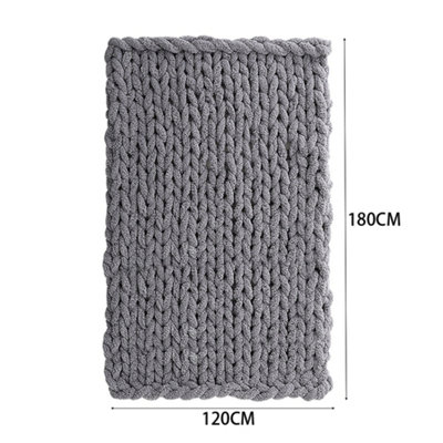 Grey Chenille Blanket Fluffy Blanket for Sofa Bed 180cm(L)