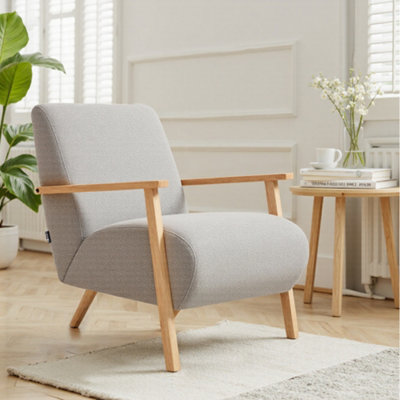 Grey Chenille Upholstered Armchair