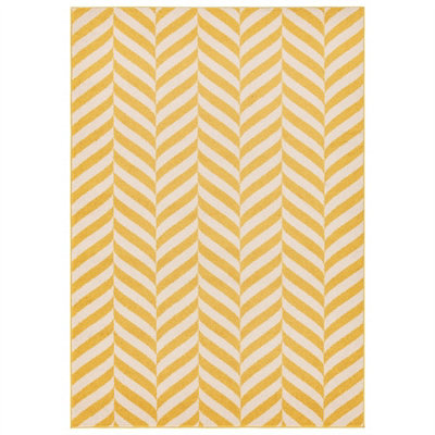 Grey Chevron Modern Striped Geometric Easy to clean Rug for Dining Room-80cm X 150cm