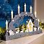 Grey Christmas Candle Arch with Village Scene Christow